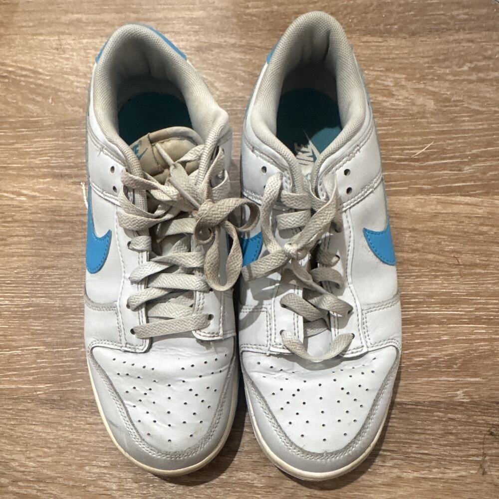 Nike Low Top Sneaker US 7 White/Blue/Gray Leather Lace-Up DV0833